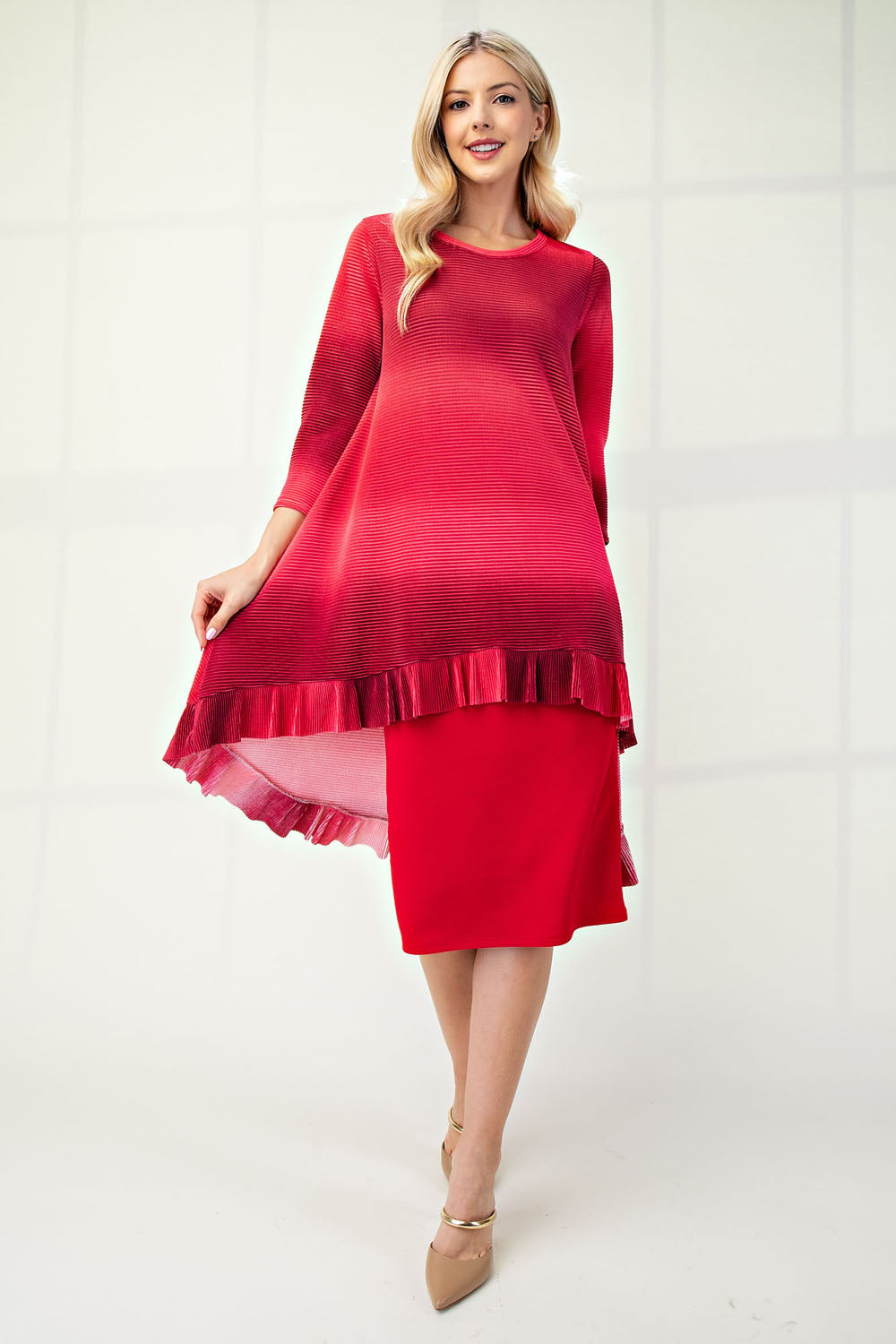 Ombre Modest High-Low Top