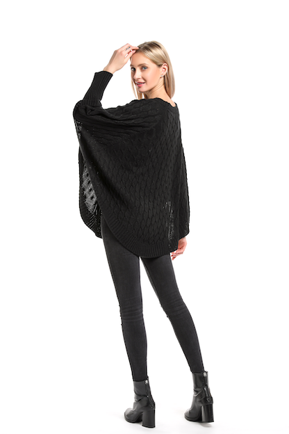 Toasty Fire Sweater Poncho