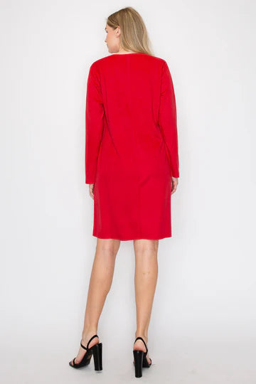 Aurora Round Neck Suede Dress