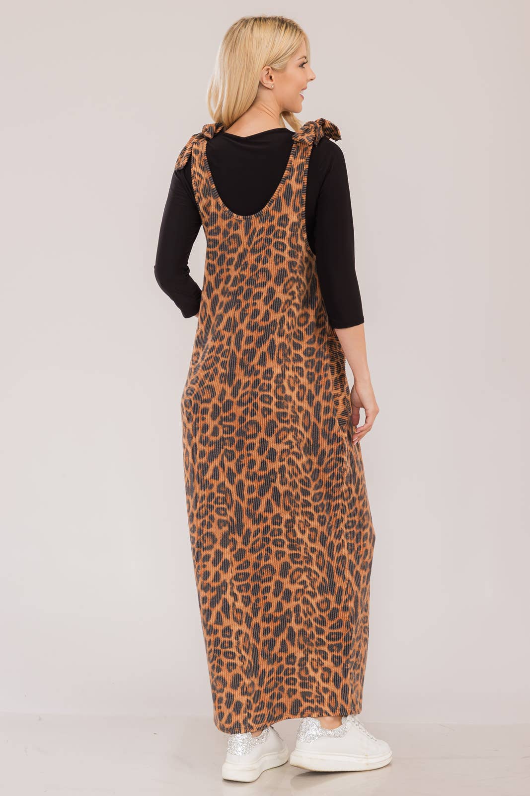 Animal Print Long Overall Dress