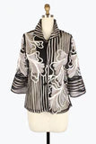 Silver Flowers & Stripes Soutache Jacket