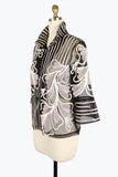 Silver Flowers & Stripes Soutache Jacket