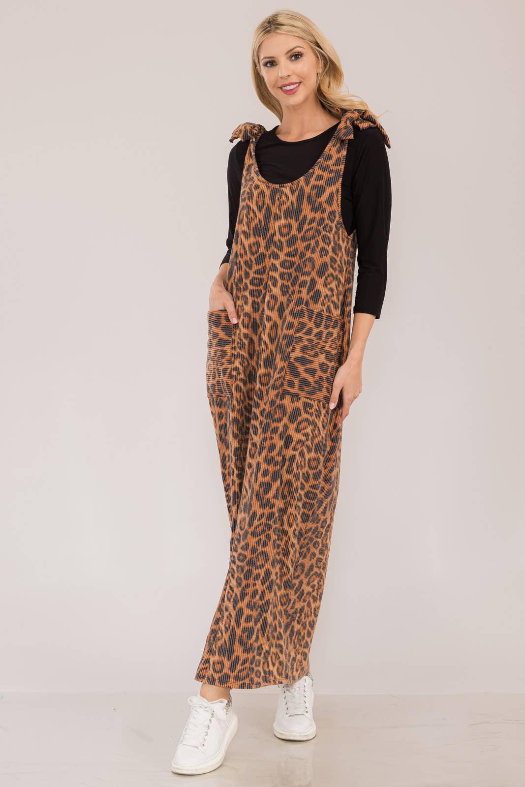 Animal Print Long Overall Dress