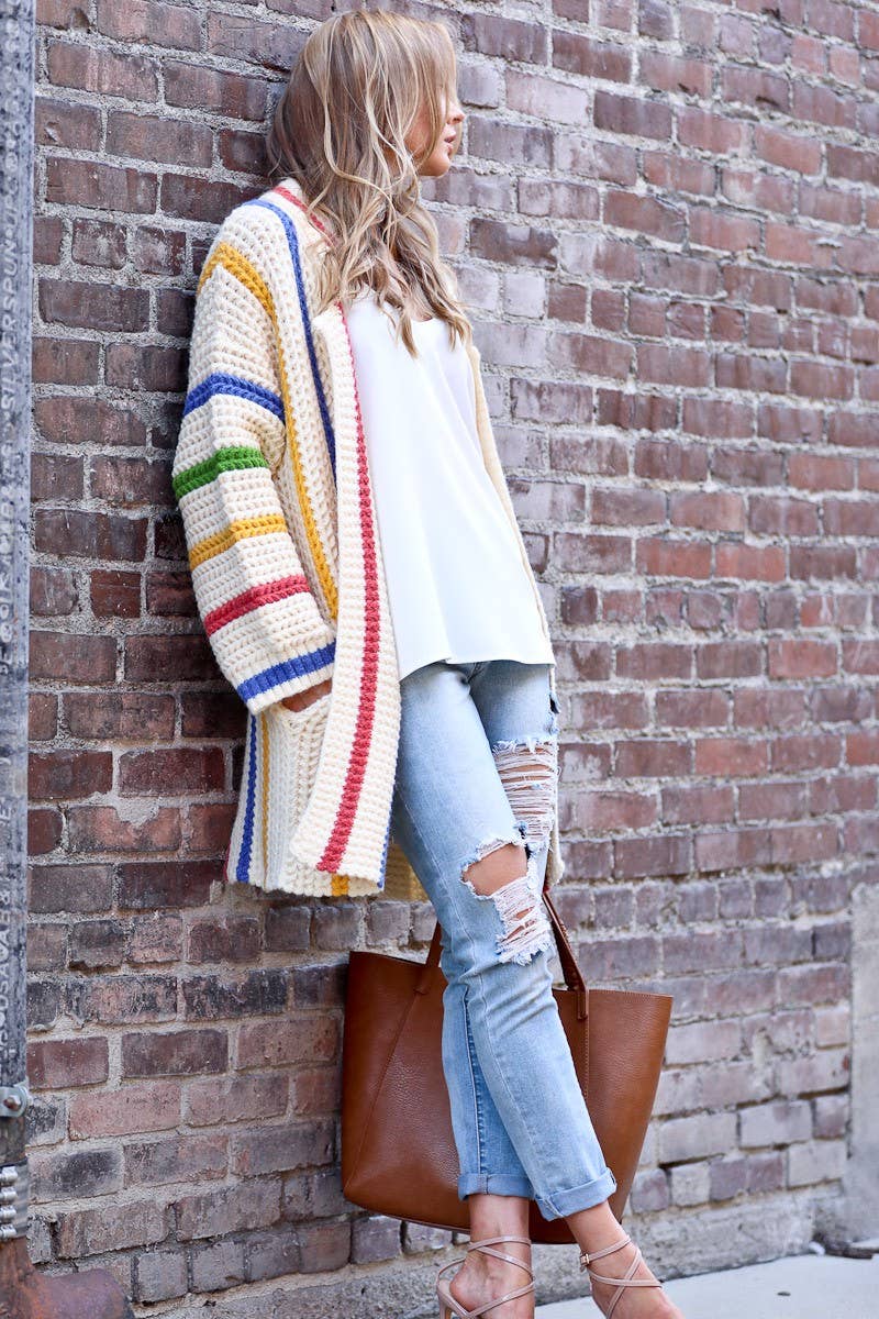 Multi Striped Cardigan