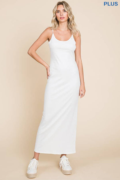 Solid Spaghetti Strap Maxi Slip Dress