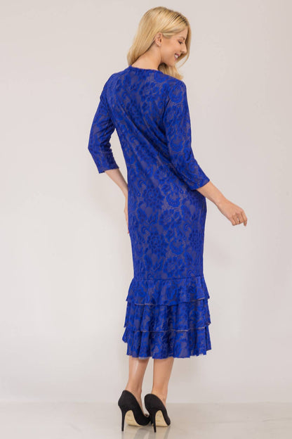 Lace Midi Dress with Lining