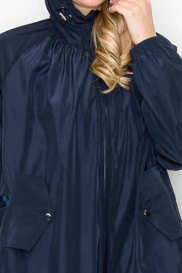 Jadis Woven Navy Windbreaker Jacket