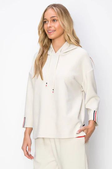 Khloe Knit Crepe Hoodie Top