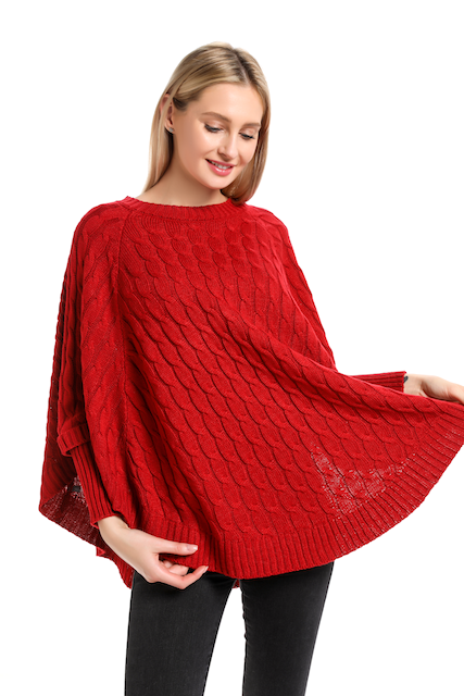 Toasty Fire Sweater Poncho