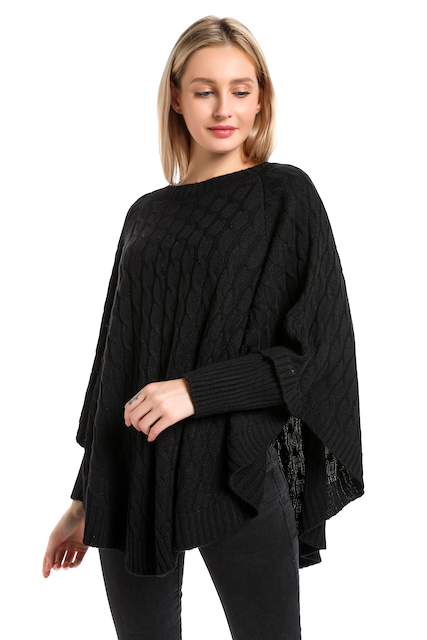 Toasty Fire Sweater Poncho