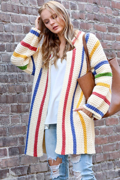 Multi Striped Cardigan