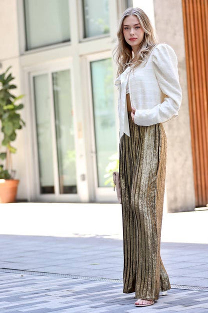 Pleated La'me Pants