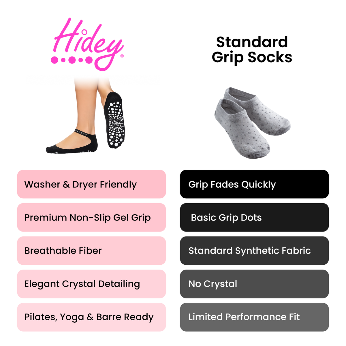 Hidey Non-Slip Bamboo Grip Socks for Women – Anti-Slip