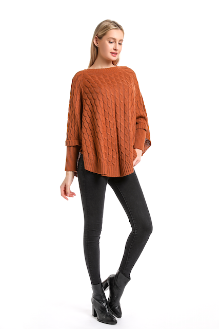 Toasty Fire Sweater Poncho