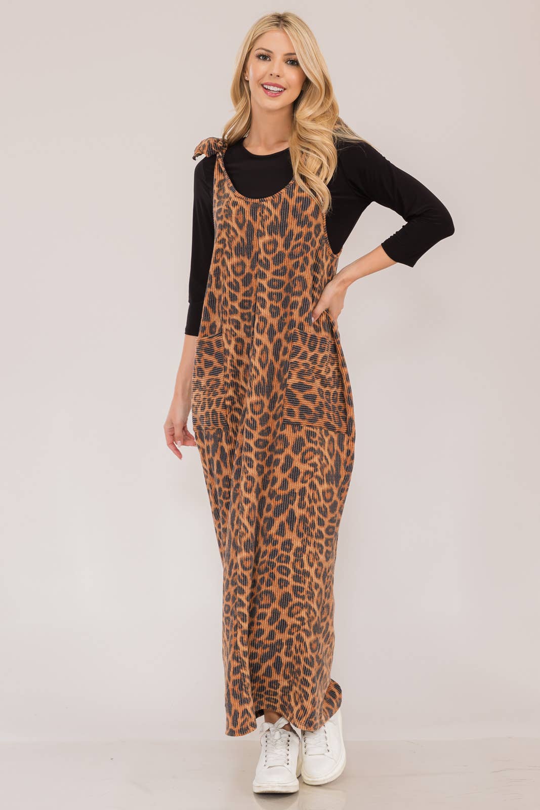 Animal Print Long Overall Dress