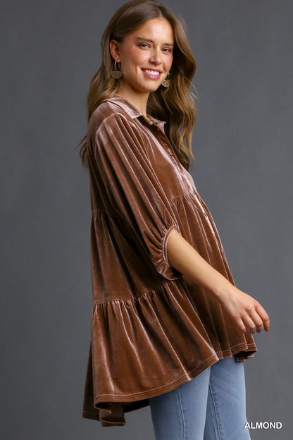 Button Down Tunic Top