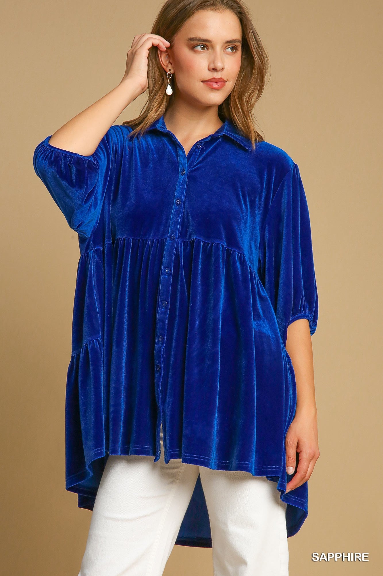 Button Down Tunic Top