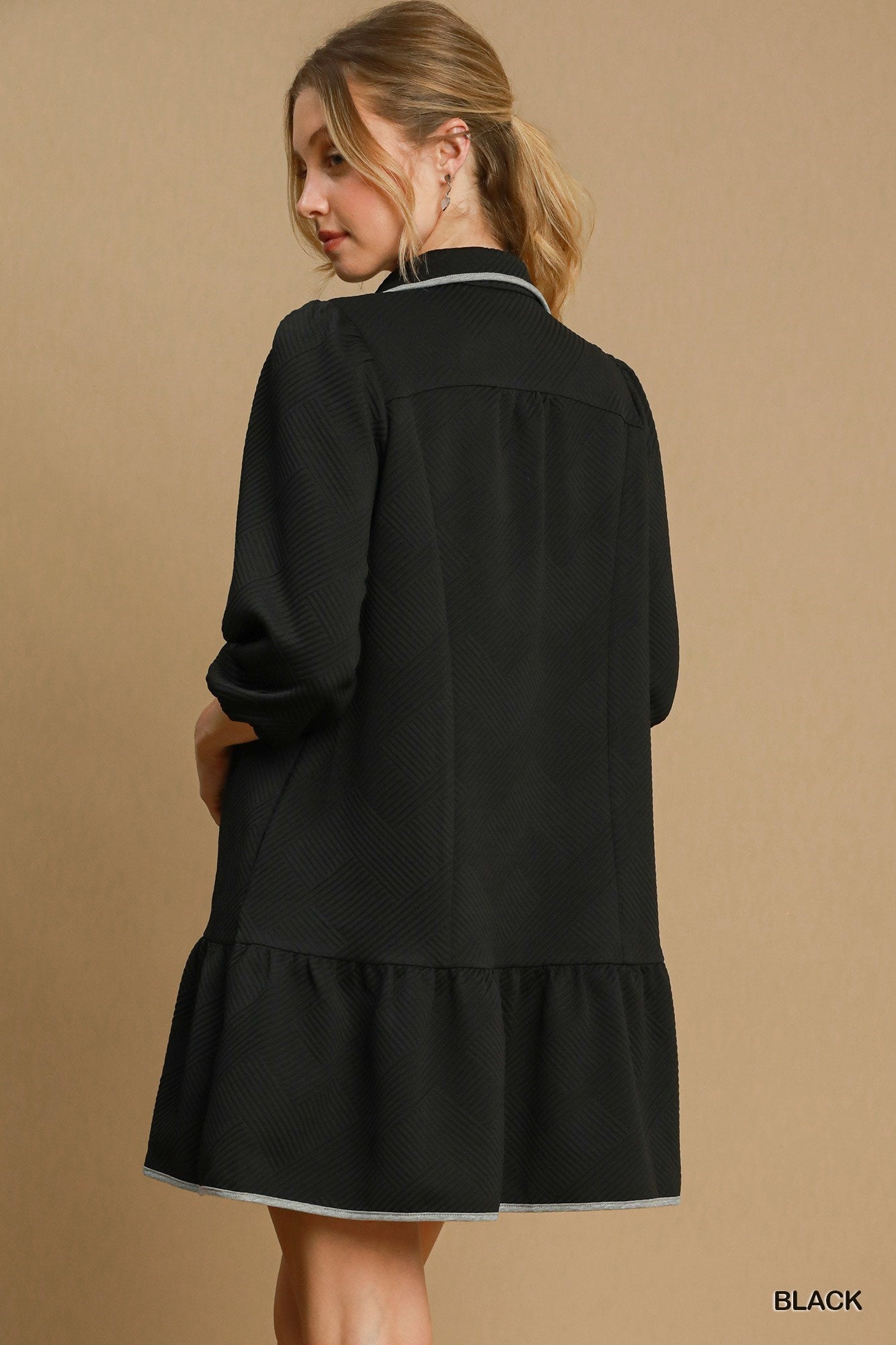 Black Knit Jacquard Mini Dress la Federicks Black Knit Jacquard Mini Dress la Federicks