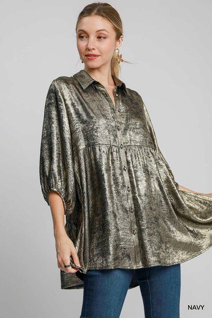 Metallic Tunic Top