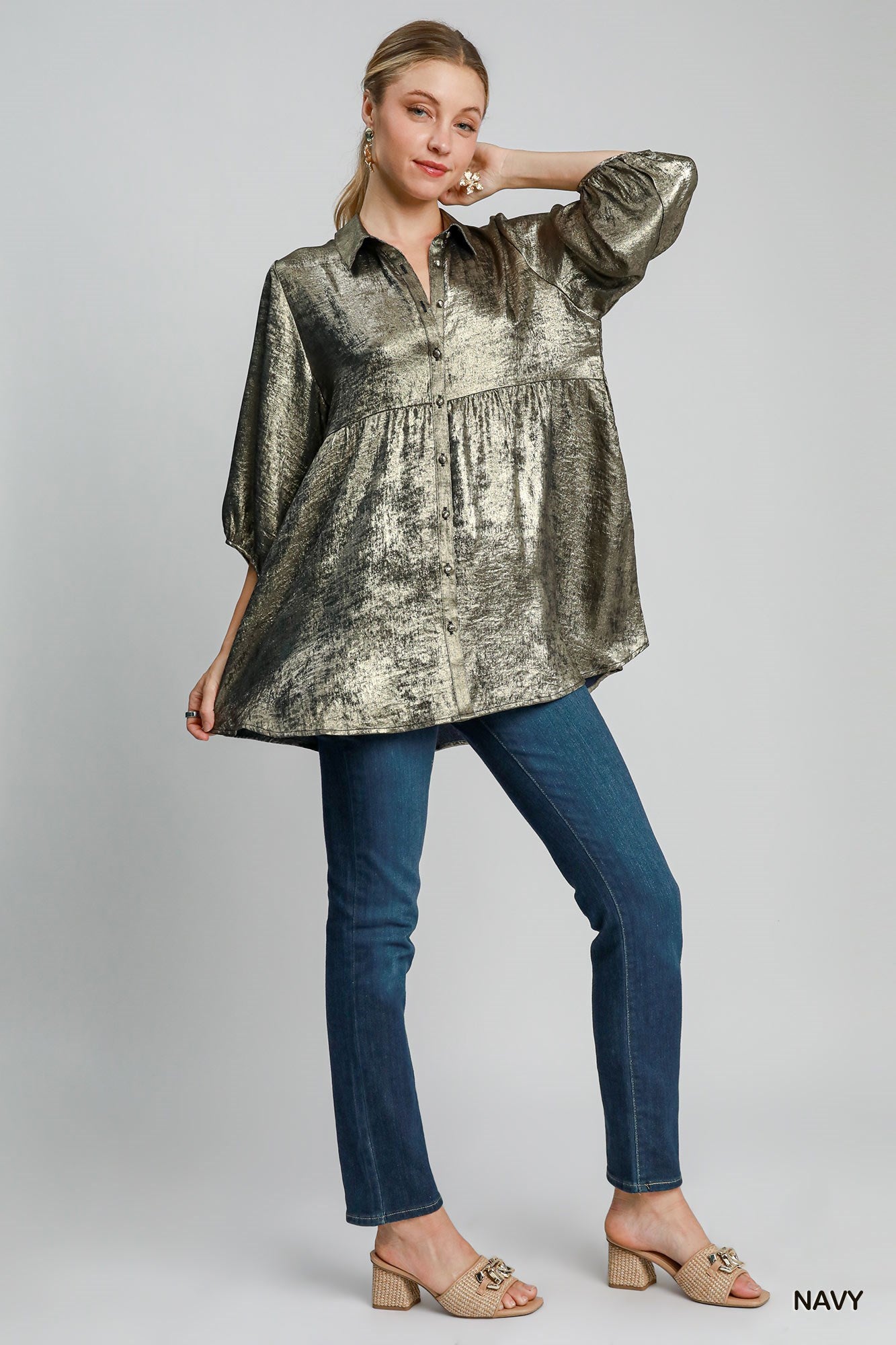 Metallic Tunic Top