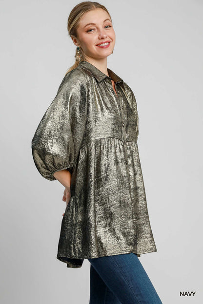 Metallic Tunic Top