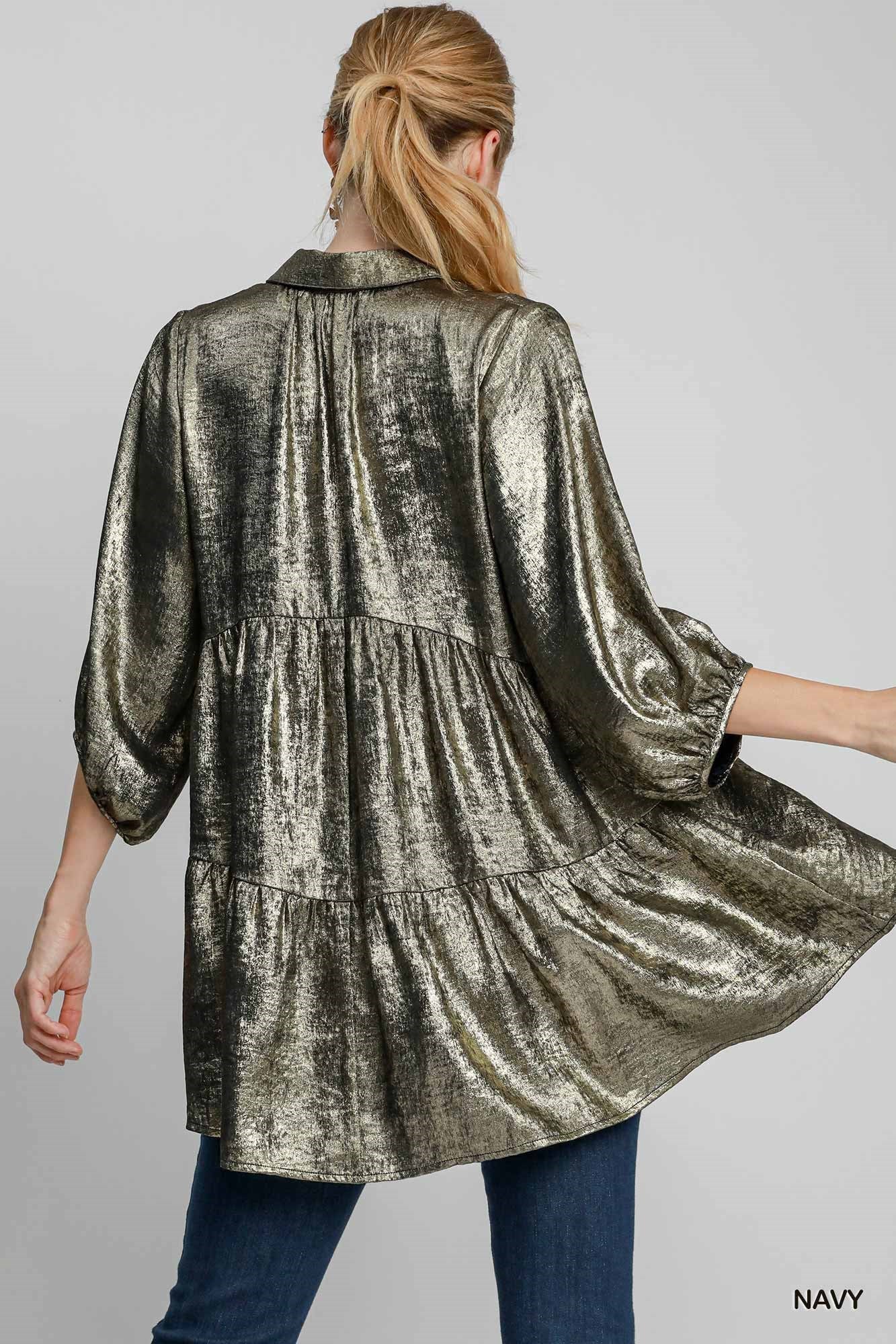 Metallic Tunic Top