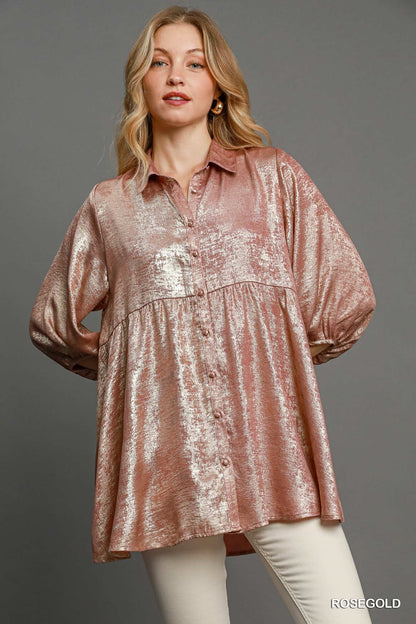 Metallic Tunic Top