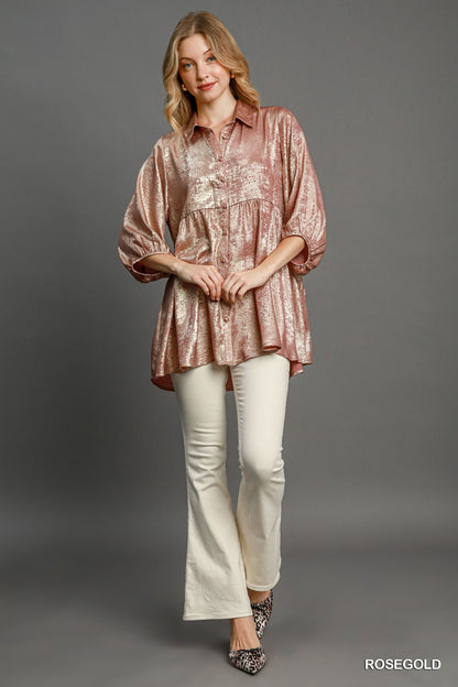 Metallic Tunic Top