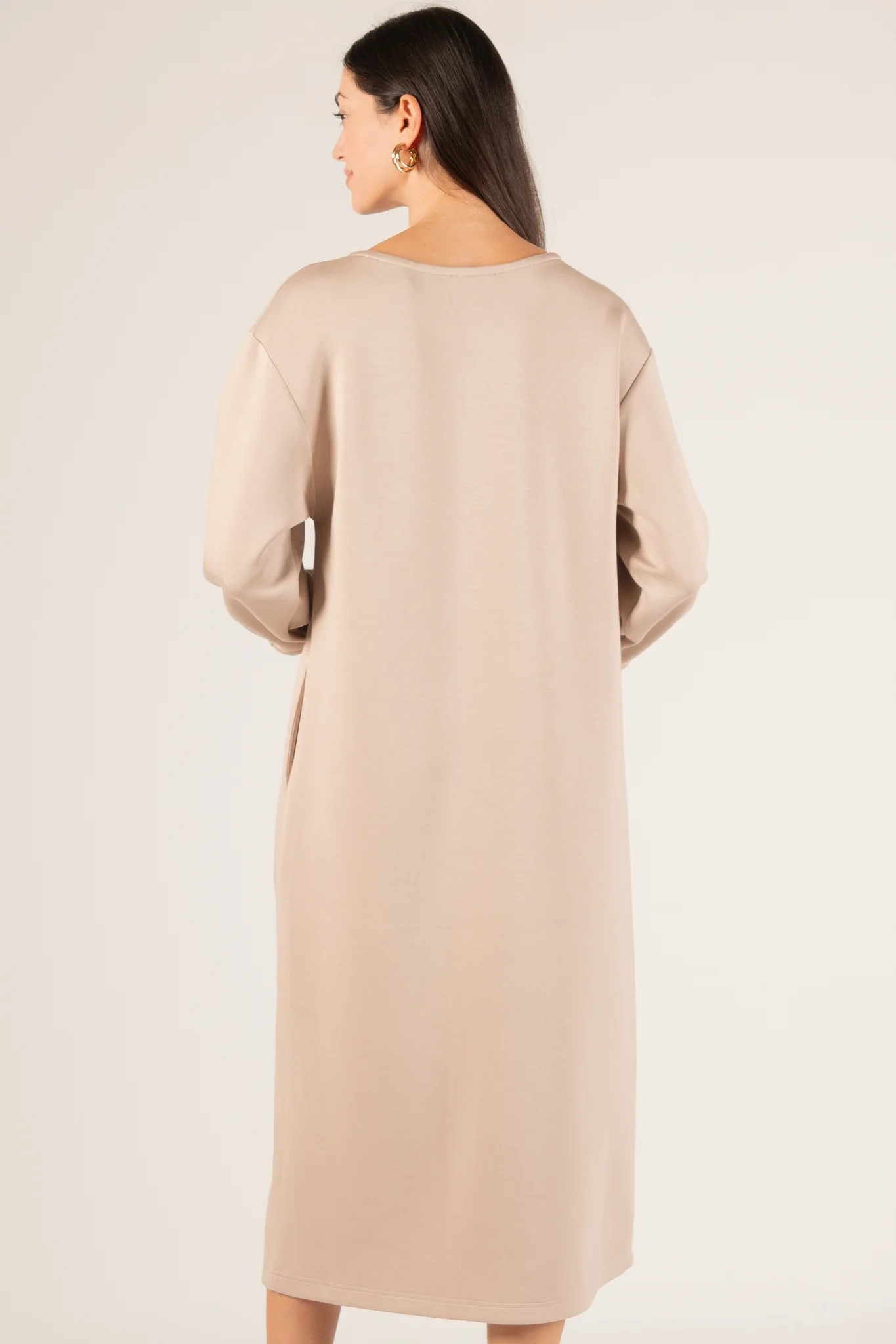 Butter Modal Pintuck Sleeve Midi Dress