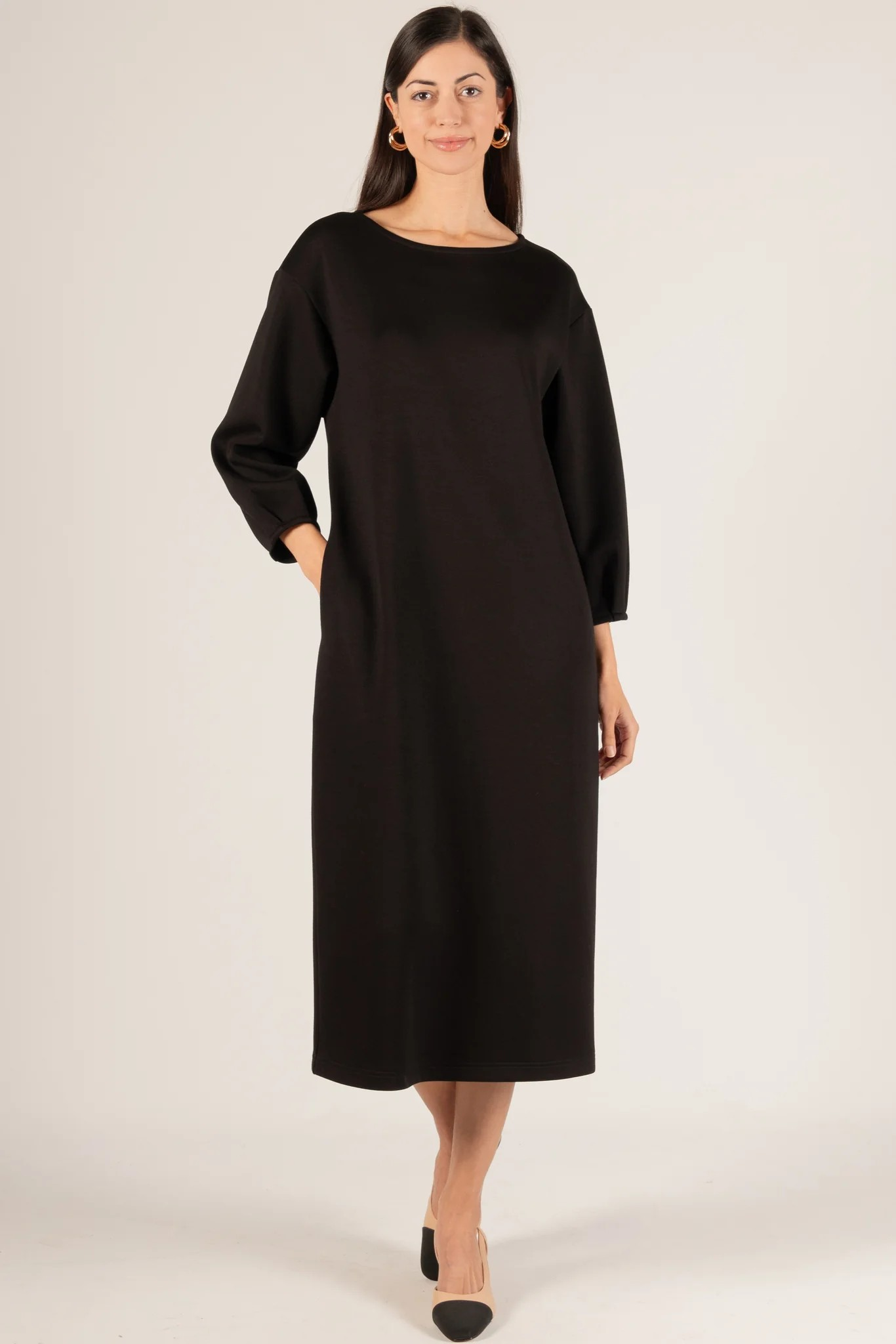 Butter Modal Pintuck Sleeve Midi Dress