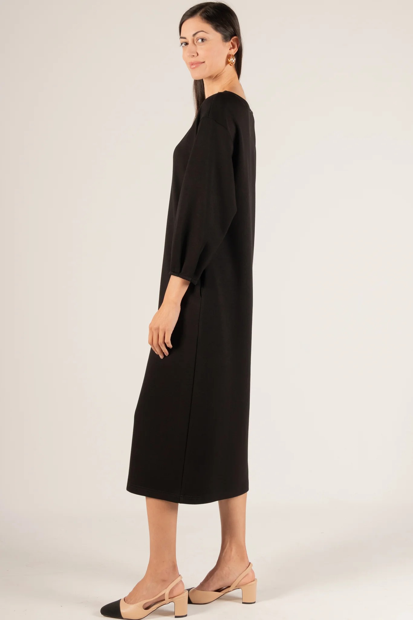 Butter Modal Pintuck Sleeve Midi Dress