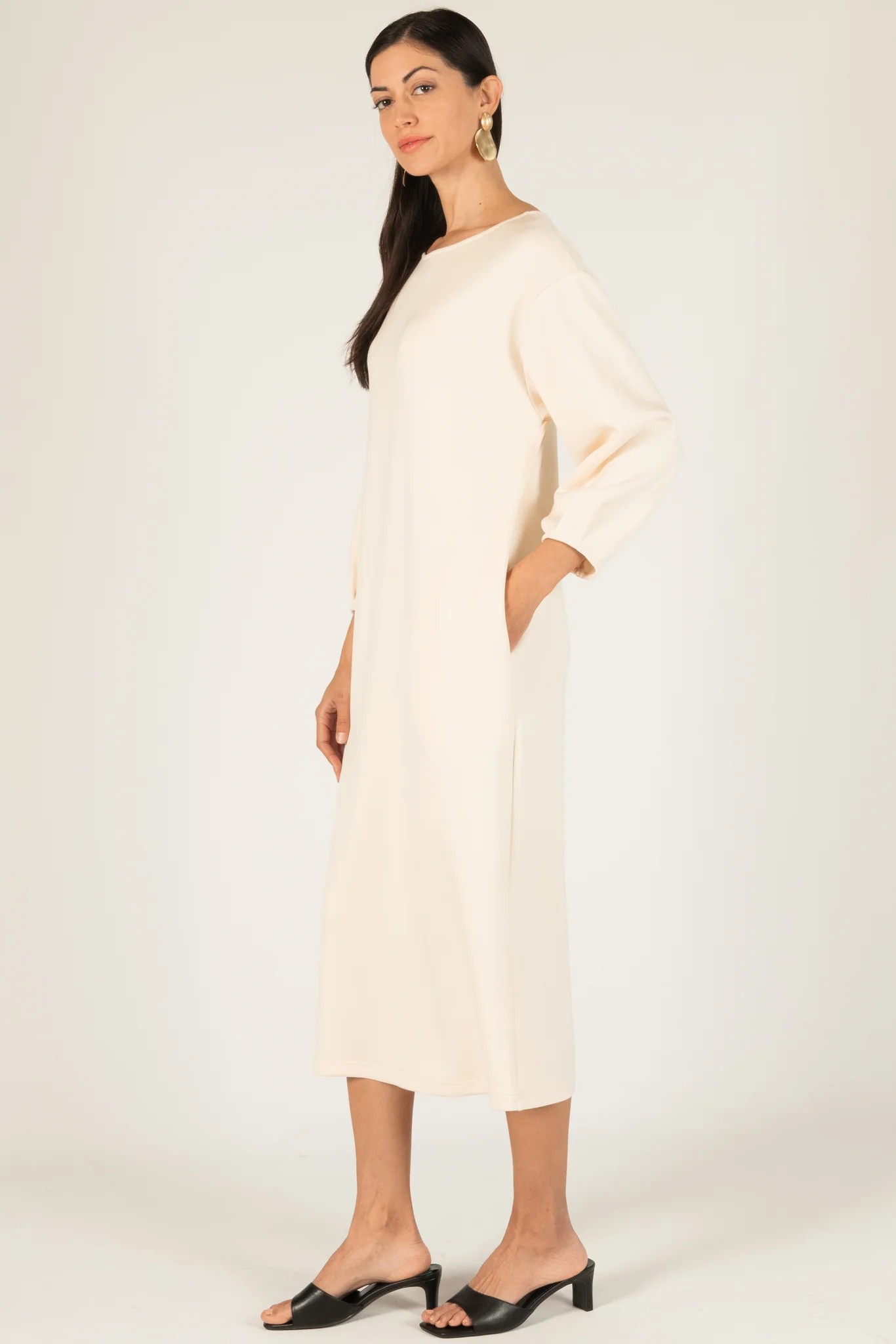 Butter Modal Pintuck Sleeve Midi Dress