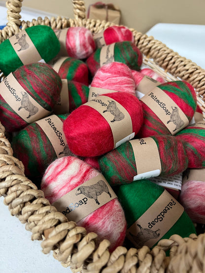 Felted Soap Christmas Holiday Color Stocking Stuffer