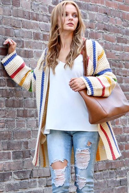 Multi Striped Cardigan