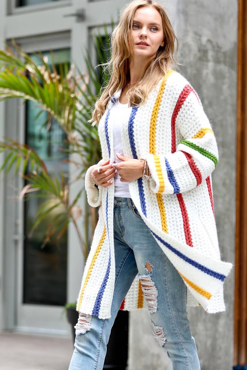 Multi Striped Cardigan