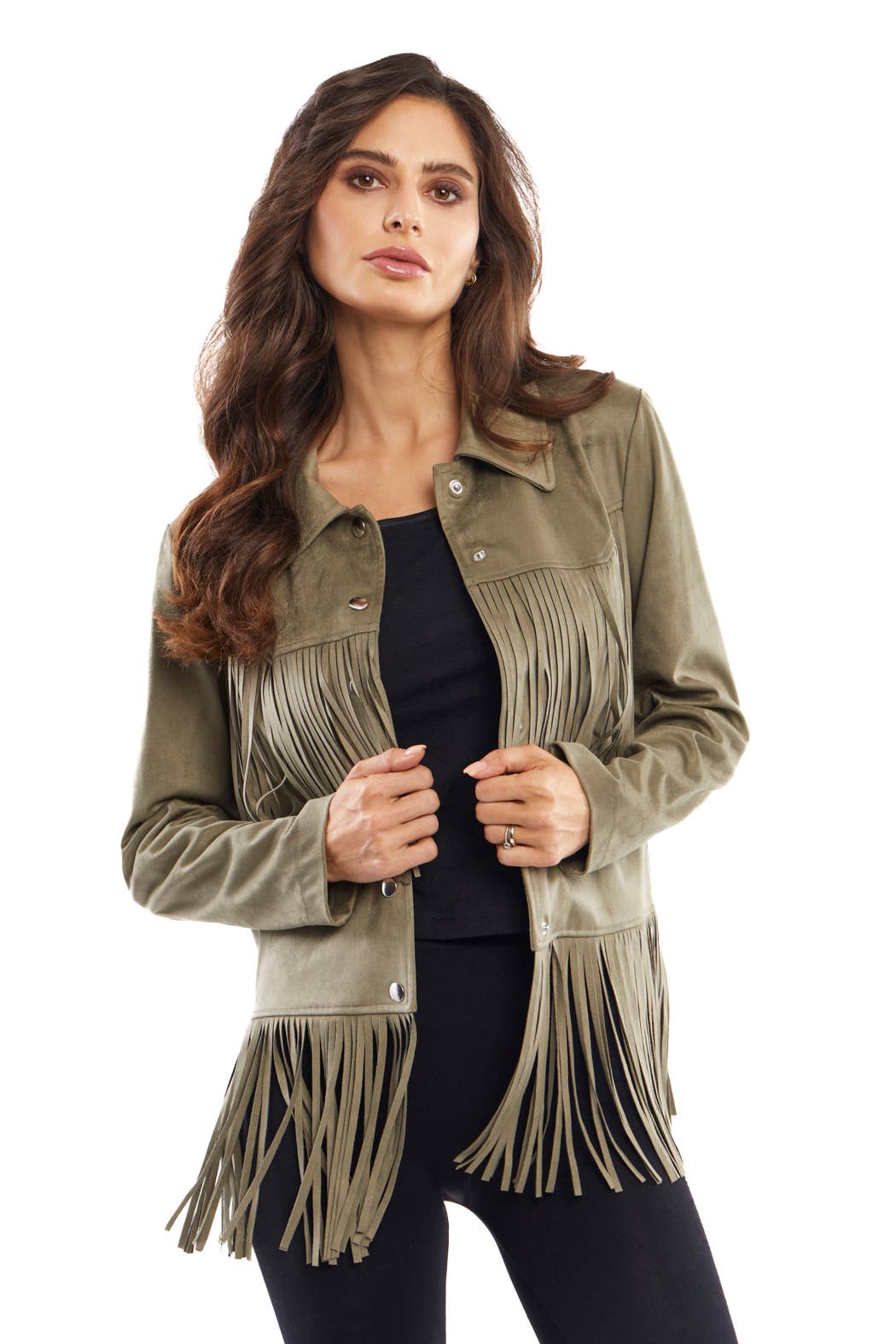 Vegan Suede Sage Fringed Jacket