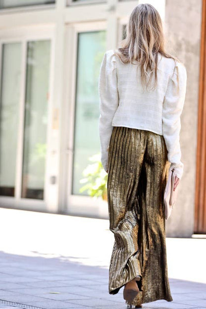 Pleated La'me Pants