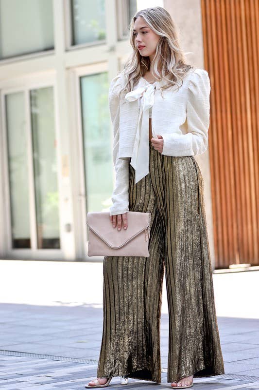 Pleated La'me Pants