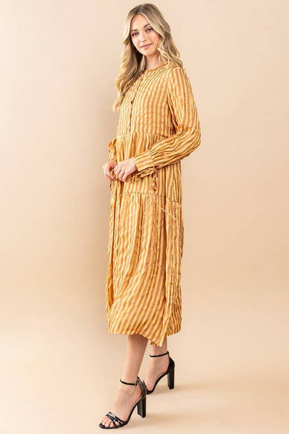 Striped Button Up Maxi Dress