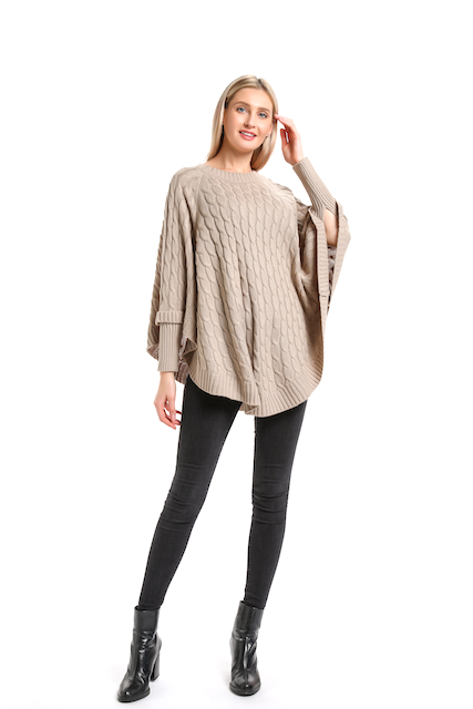 Toasty Fire Sweater Poncho