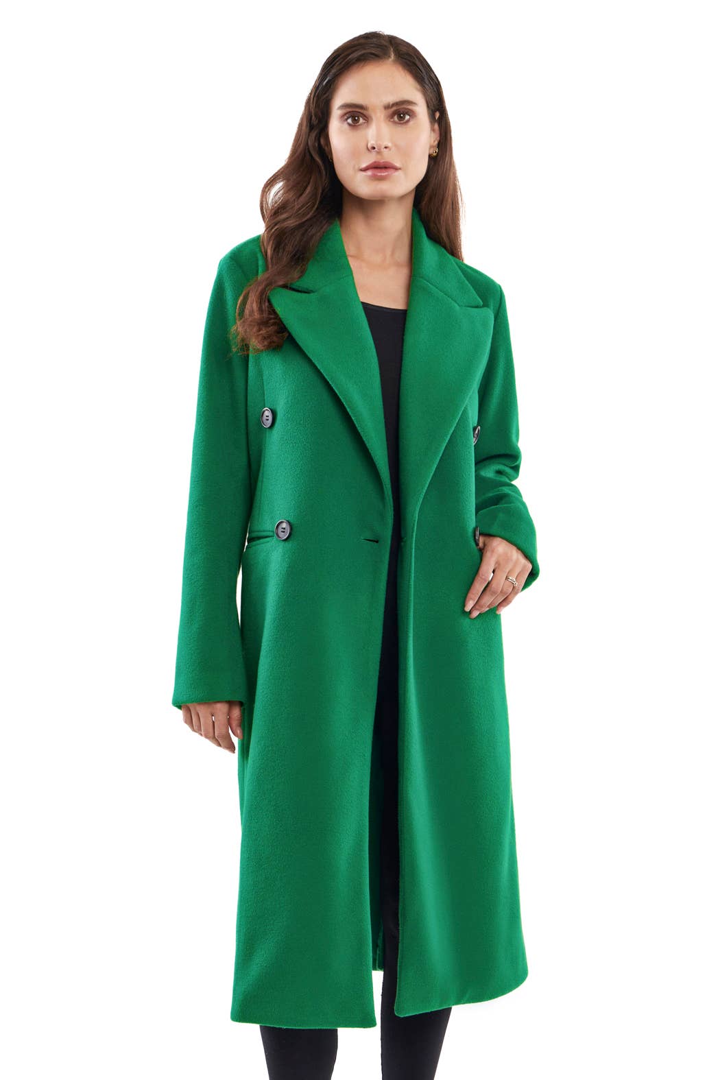 Green Button-Down Coat Jacket