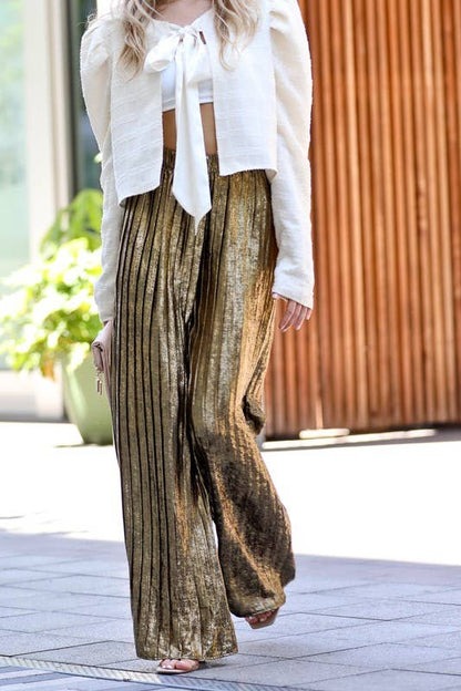 Pleated La'me Pants